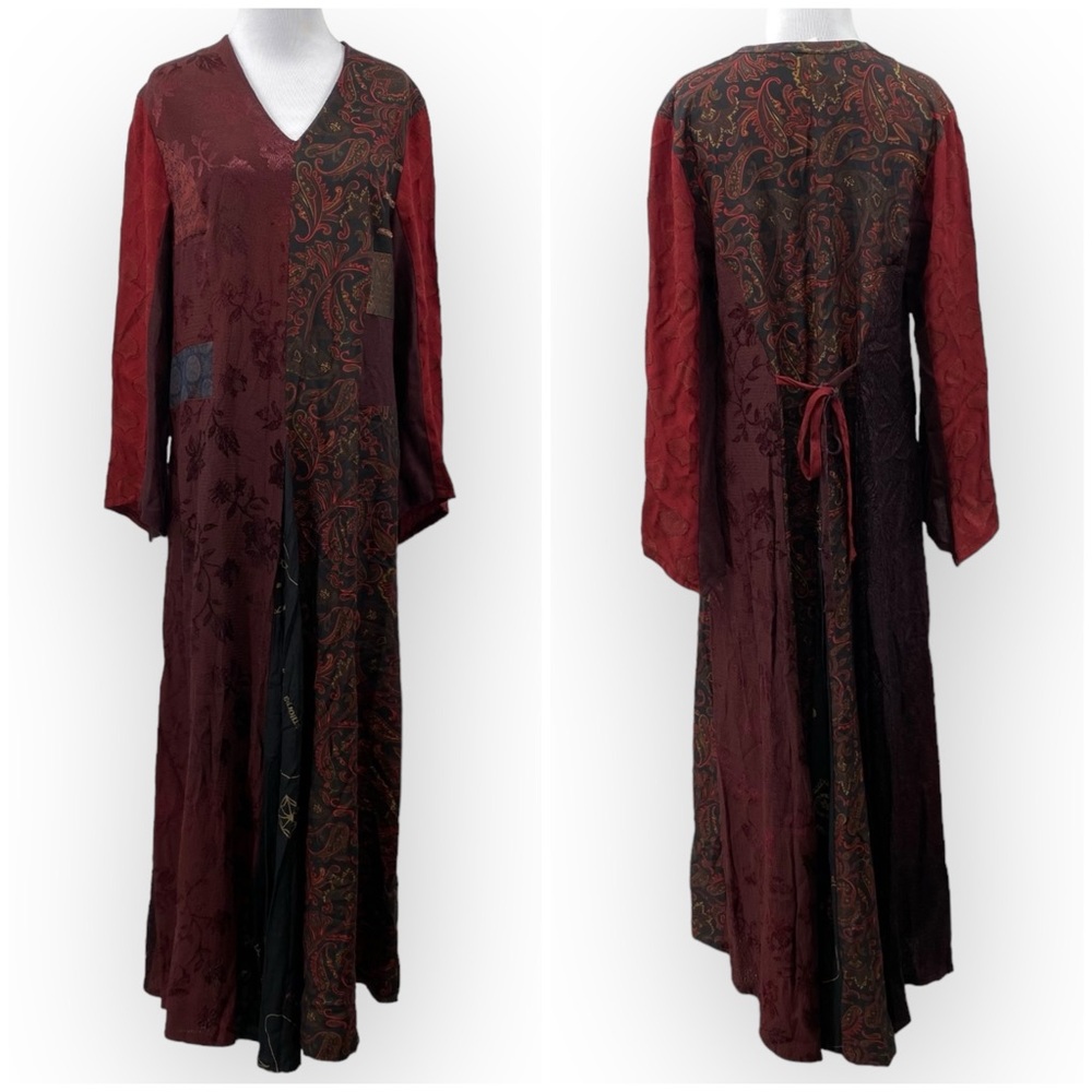 Donna‎ Jessica Art to Wear Maxi Dress Womens Size 1 S Medium Patchwork Lagenlook